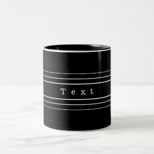Tasse 2 Couleurs Your Custom Text & Modern Stripes Black & White