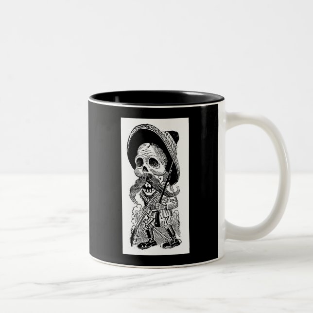 Tasse 2 Couleurs Zapatista Calavera. c. 1900's tôt. Le Mexique (Droit)
