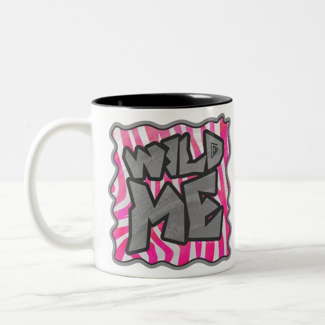 Tasse 2 Couleurs Zebra Hot Rose et White Wild Me (Gauche)