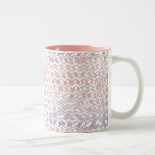 Tasse 2 Couleurs Zebra rose et blanc Chevron