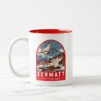 Zermatt Suisse Illustration Voyage Art Retro