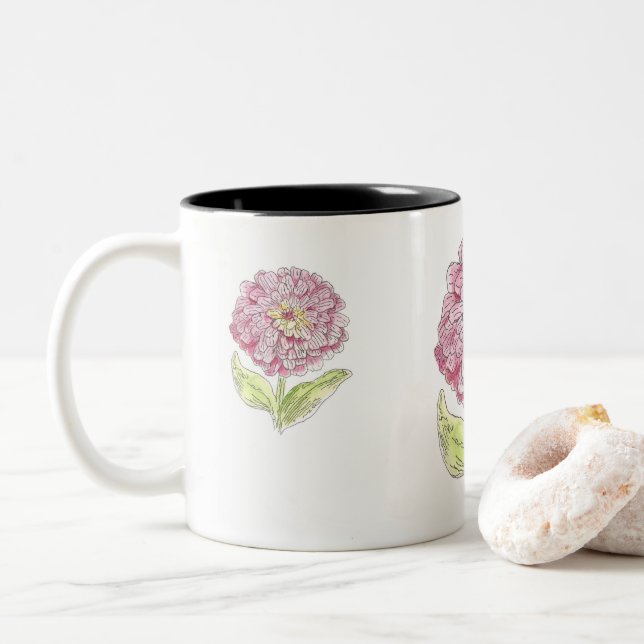 Tasse 2 Couleurs Zinnia éclate (Avec donut)