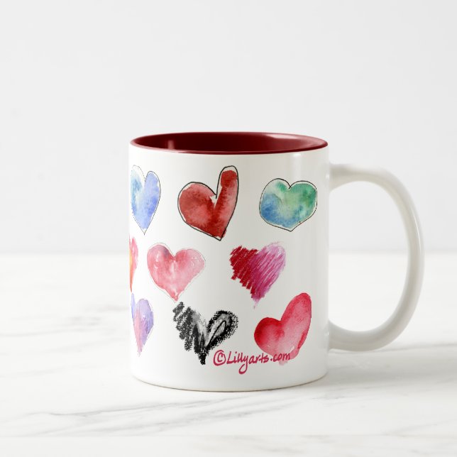 Tasse 3 de coeurs d'amour de Valentine de 4 (Droit)