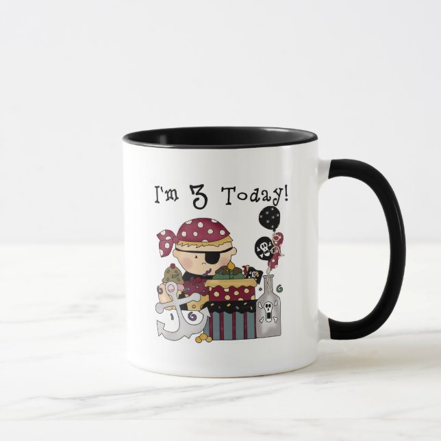 Tasse 3e anniversaire Pirate Tshirts et cadeaux (Droite)