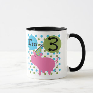 Tasse 3ème anniversaire de porc
