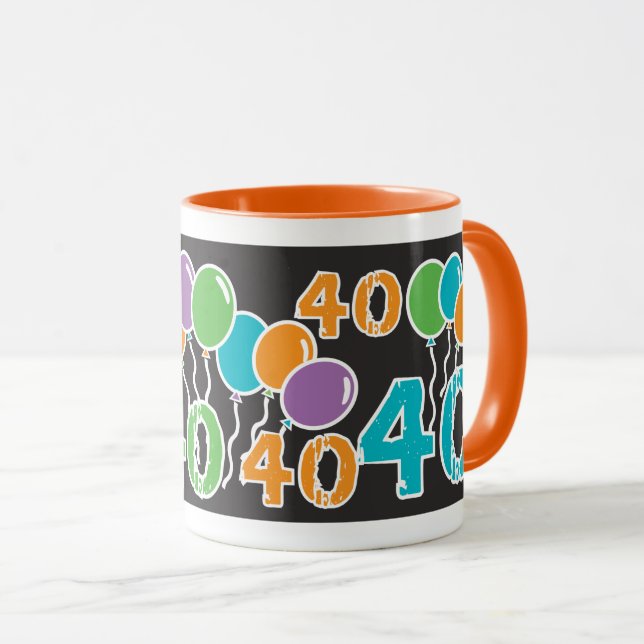 Tasse 40e anniversaire coloré (Devant droit)