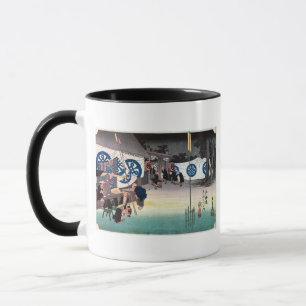 Tasse 48. 関宿, 広重 Seki-juku, Hiroshige, Ukiyo-e