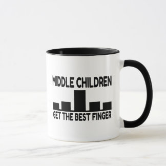 Tasse 5 Enfants Moyen-Enfant Doigt Moyen Plaisanterie