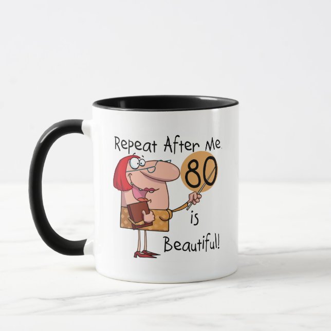 Tasse 80 est de beaux t-shirts et cadeaux (Gauche)