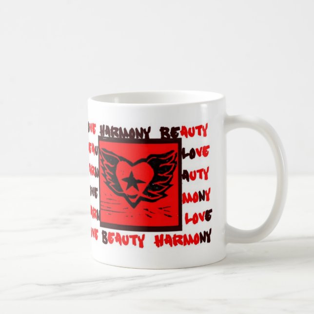 Tasse à ailes de graffiti de coeur (Droite)
