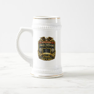Tasse à bière personnalisée pour policier de Chica