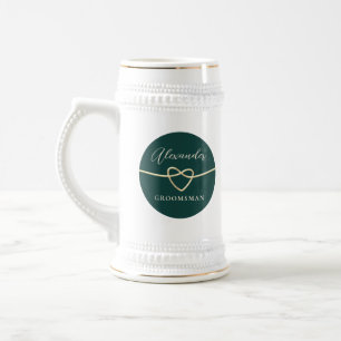 Tasse à bière pour garçon d'honneur vert émeraude