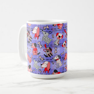 Tasse à café à carreaux indigo - Impression de chi