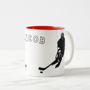 tasse à café à deux tons de hockey personnalisée