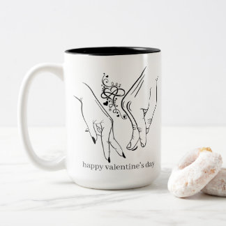 Tasse à café à deux tons heureuse Sainte-Valentin