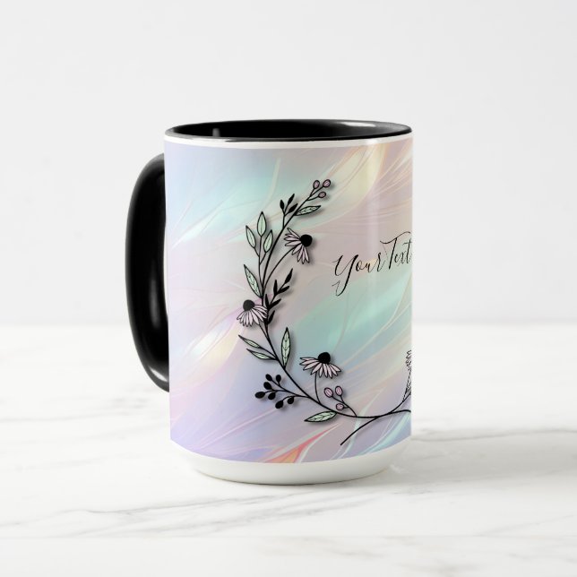 Tasse à café à fleurs minimale (Devant gauche)