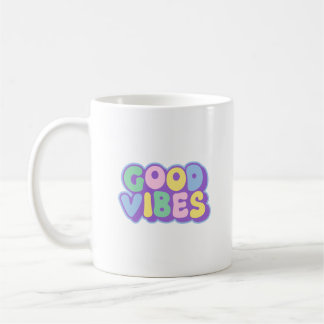 Tasse à café à lettres bulles colorées Rétro Good