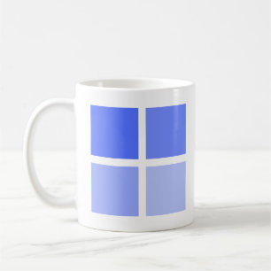 Tasse à café à motif carré bleu simple