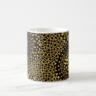 Tasse à café à motif floral ethnique en or noir
