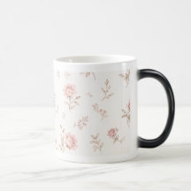 Tasse à café à motif floral rose poussiéreux vinta