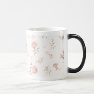 Tasse à café à motif floral rose poussiéreux vinta