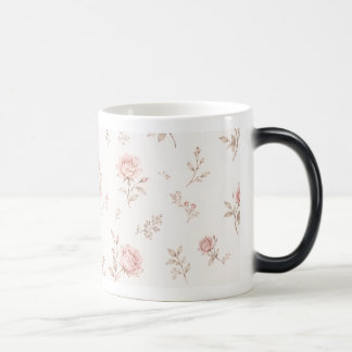 Tasse à café à motif floral rose poussiéreux vinta
