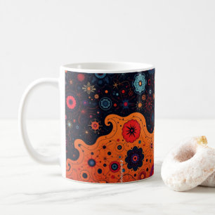 Tasse à café à motif gribouillis coloré   Dessin a