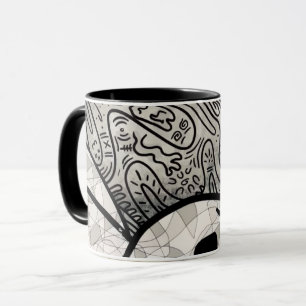 Tasse à café à motif gribouillis coloré Dessin a