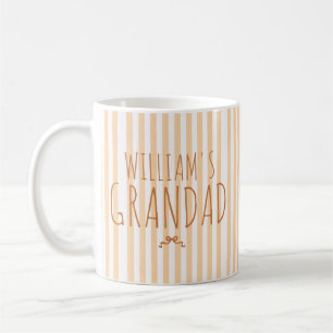 Tasse à café à motif rayures avec nom personnalisé