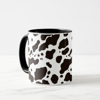 Tasse à café à motif vache noir et blanc
