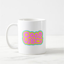Tasse à café à typographie rétro Good Vibes