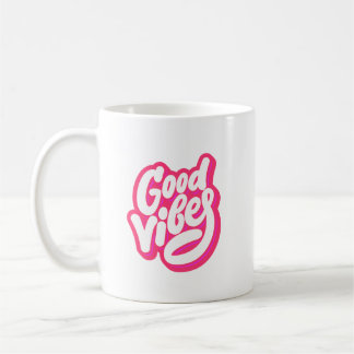 Tasse à café à typographie rétro Good Vibes