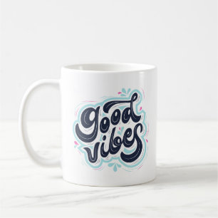 Tasse à café à typographie rétro Good Vibes