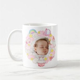 Tasse à café arc-en-ciel avec photo de bébé person