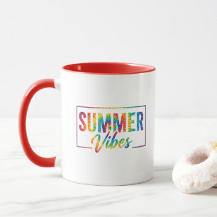 Tasse à café arc-en-ciel Tie-Dye Vibes D'ÉTÉ Gras