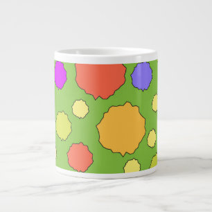 Tasse à café avec cercles de couleurs rétro funky