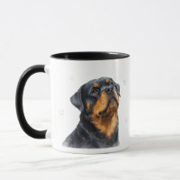 Tasse à café avec chien de race Rottweiler