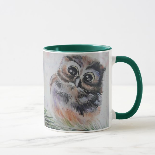 Tasse à café avec chouette mignonne (Droite)