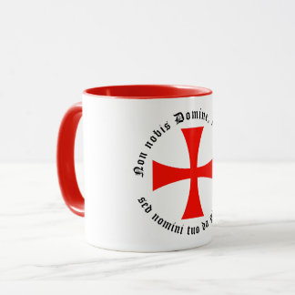 Tasse à café avec croix de Templier et devise de T