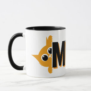 Tasse à café avec design de chat orange qui regard
