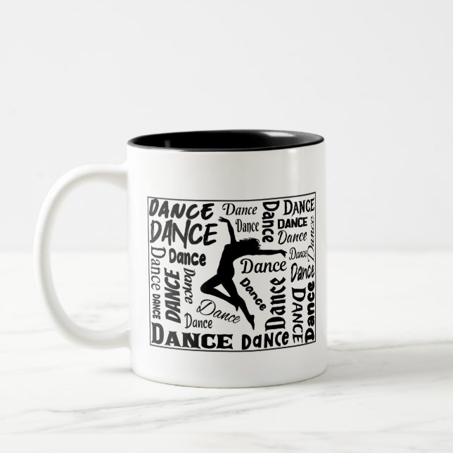Tasse à café avec design de danse dessus. Vous app (Gauche)