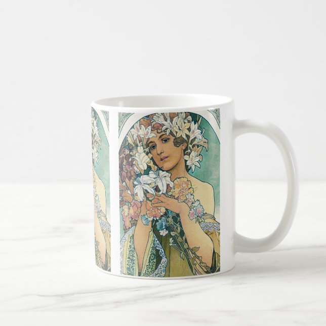 Tasse à café avec design Mucha (Droite)