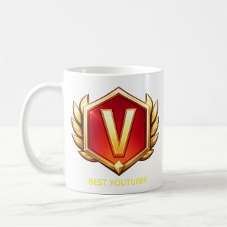 Tasse à café avec logo V du MEILLEUR YOUTUBER