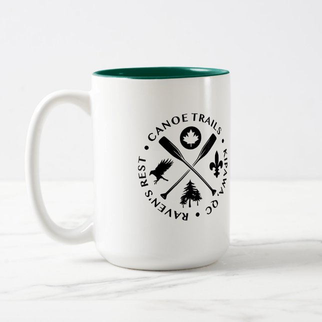 Tasse à café avec piste de canoë Pagaies traversée (Gauche)