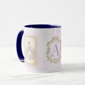 Tasse à café Ballerine Vintage en lilas et bleu do