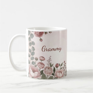 Tasse à café botanique Pivoine aquarelle pour Gram