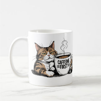 Tasse à café « Caféine d'abord » pour les amateurs