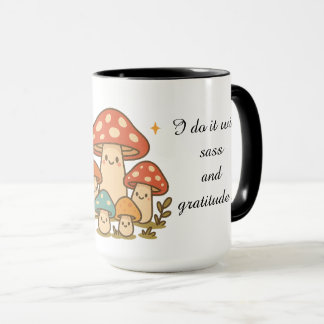 Tasse à café champignon Sass et Gratitude