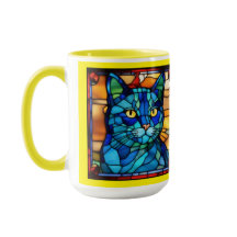 Tasse à café chat bleu mignon