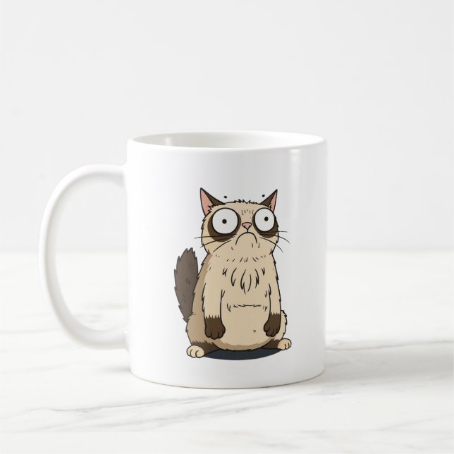 Tasse à café Chat Grumpy Surpris (Gauche)